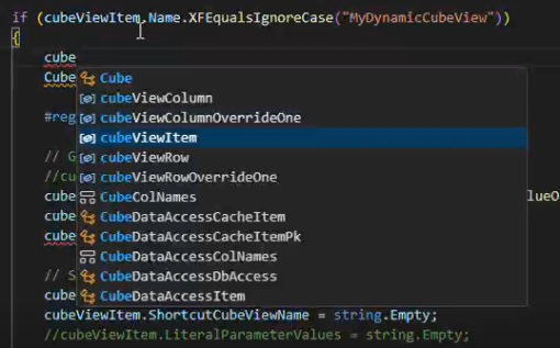 An IntelliSense box displays in Visual Studio while typing
